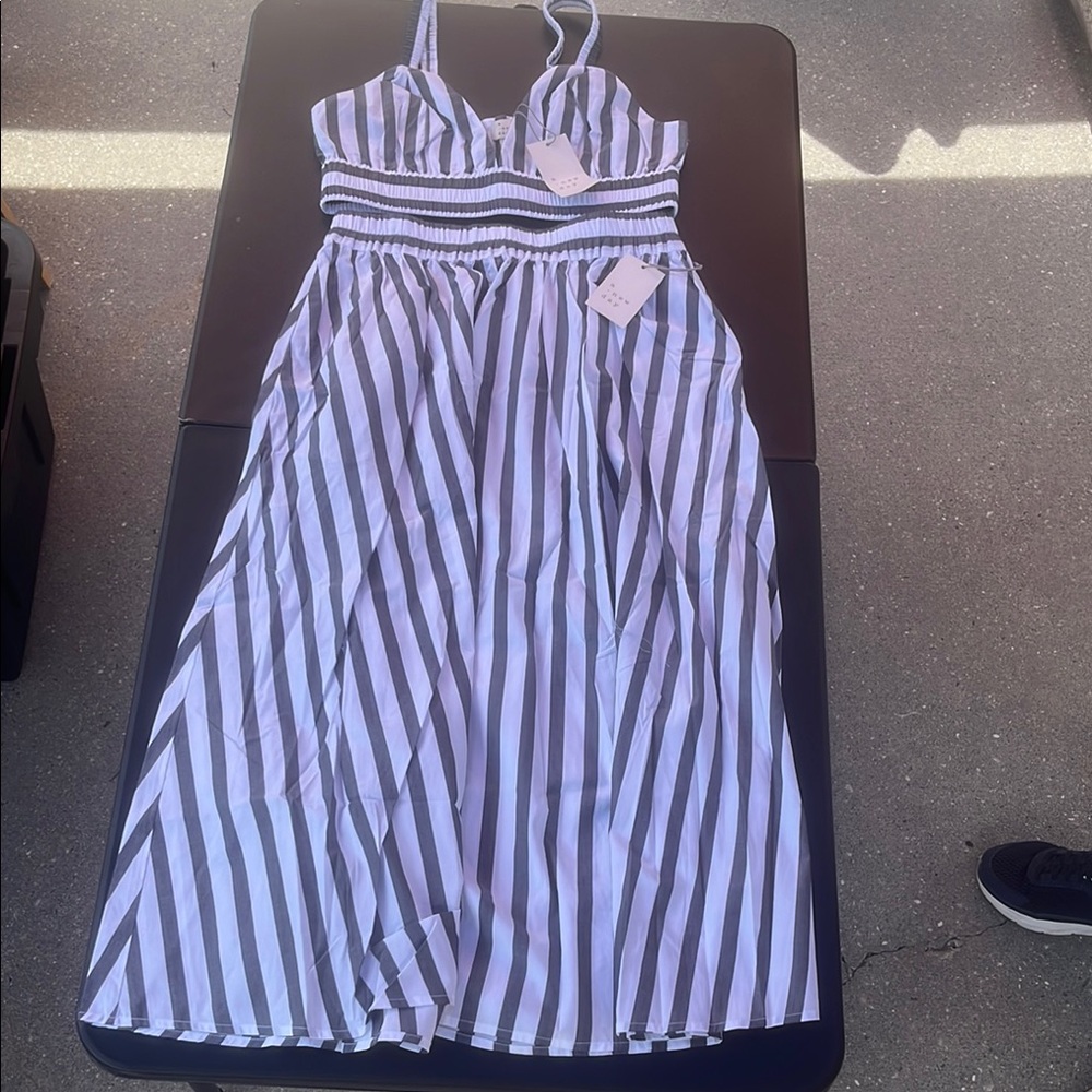 Striped Black and White Maxi Dress